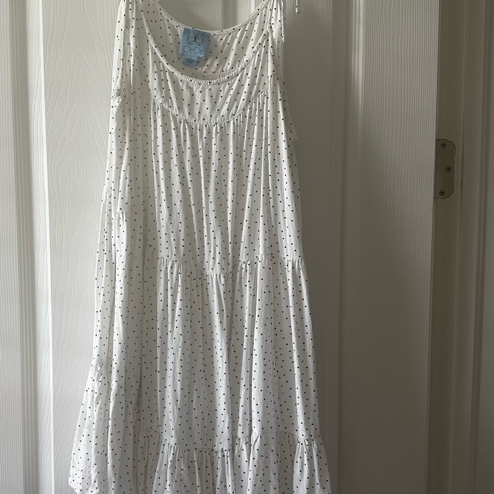 Super cute black and white polka dot sun dress